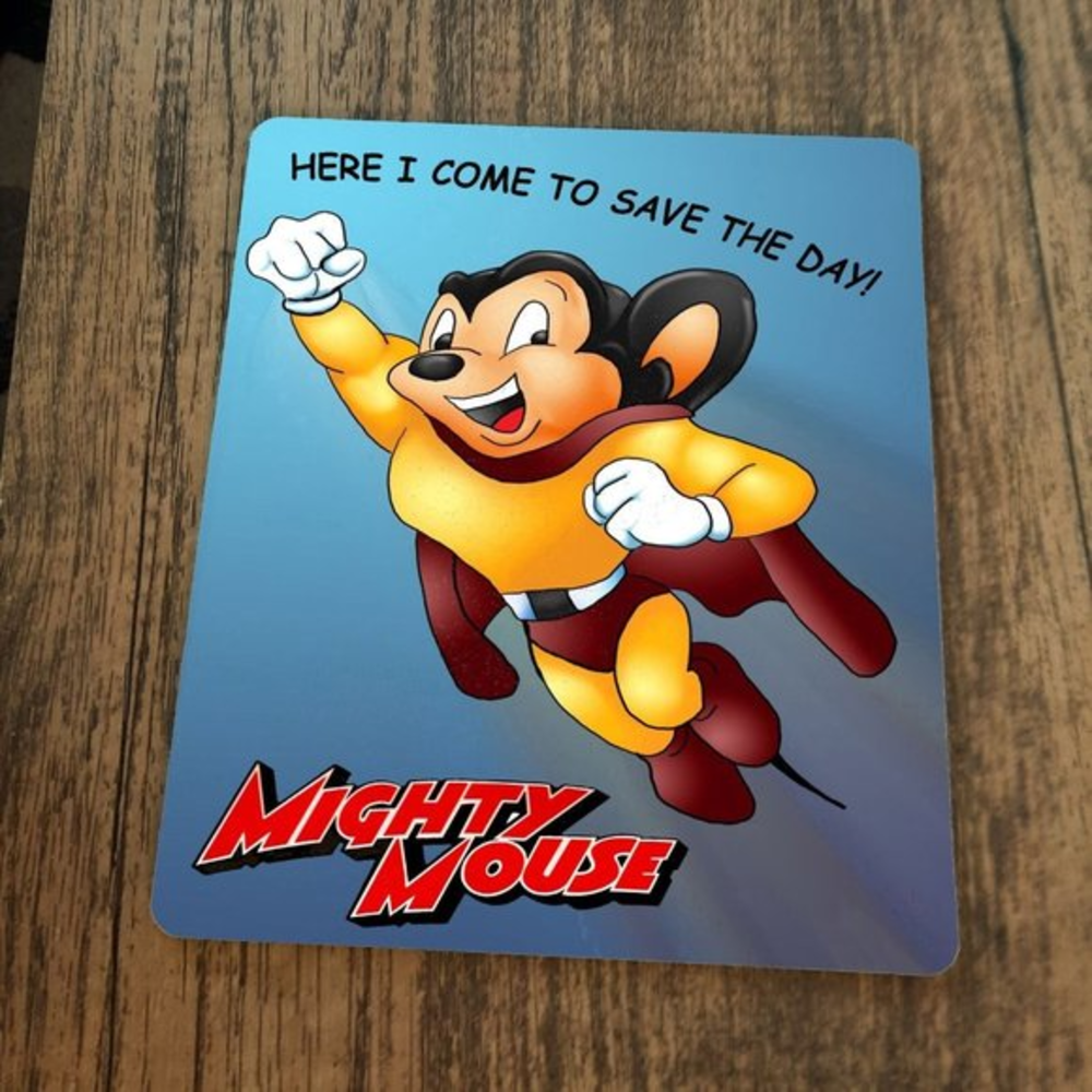 Mighty Mouse Here I Come‎ To Save The Day Classic Cartoon Mouse Pad
